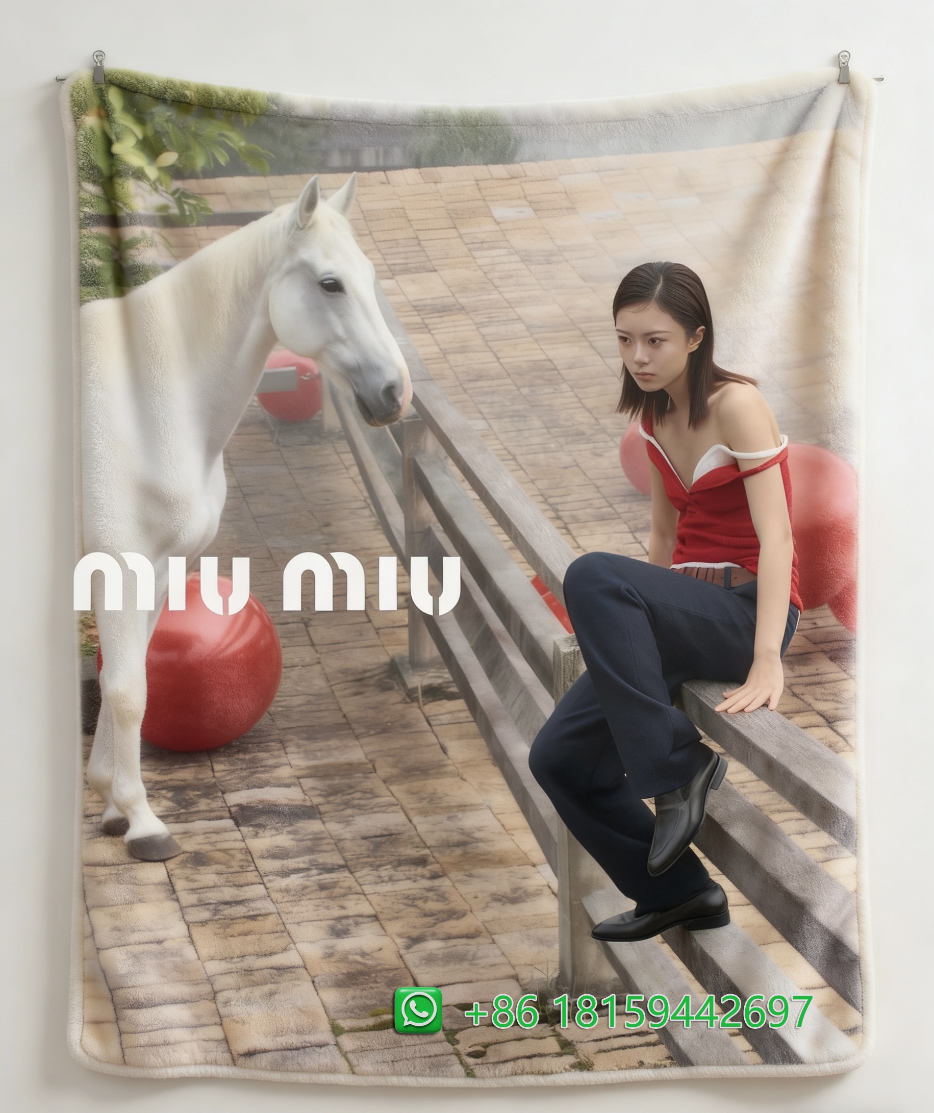 Miumiu Throw Blankets